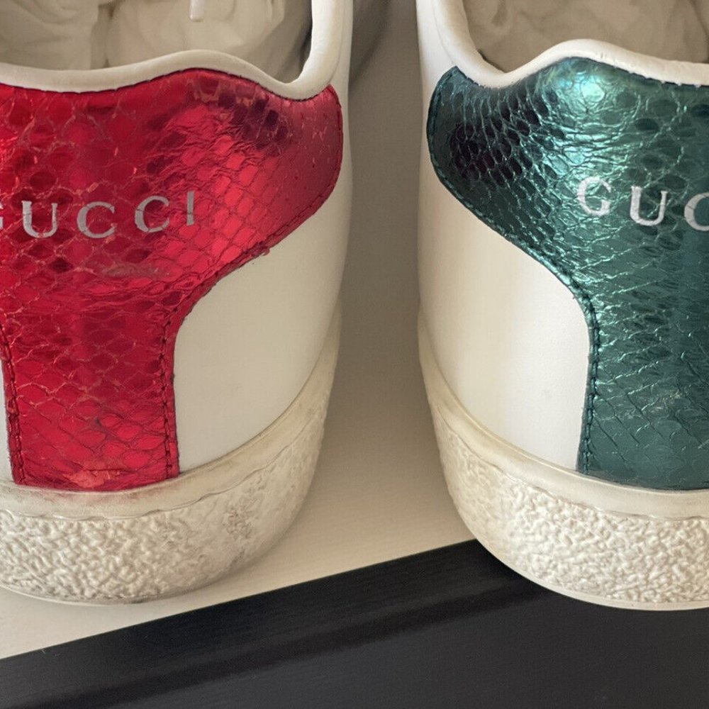 Gucci Women's Ace Embriodered Sneaker with Bee in White Leather - Picture 4 of 4